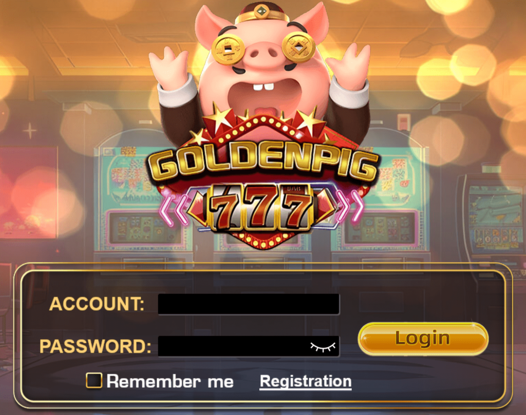 golden pig 777 login interface
